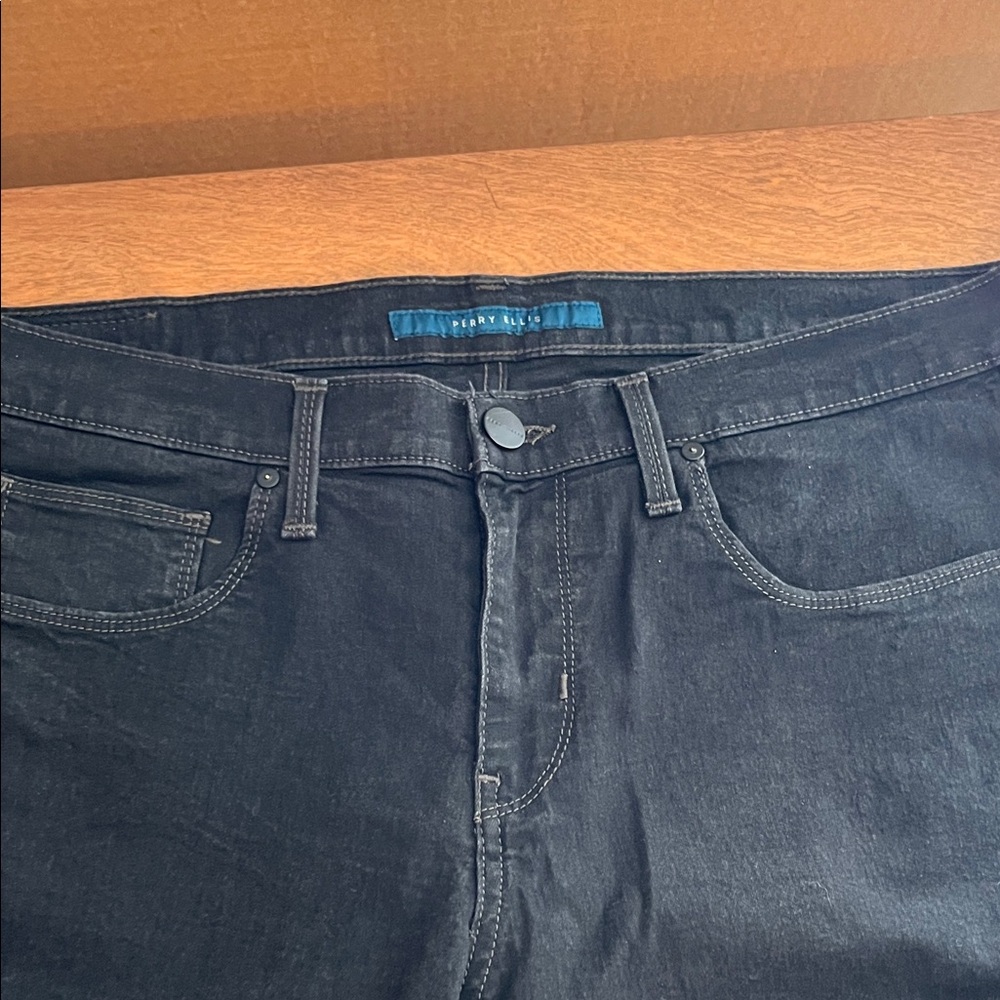 Perry Ellis Men’s Dark Black Slim Jeans